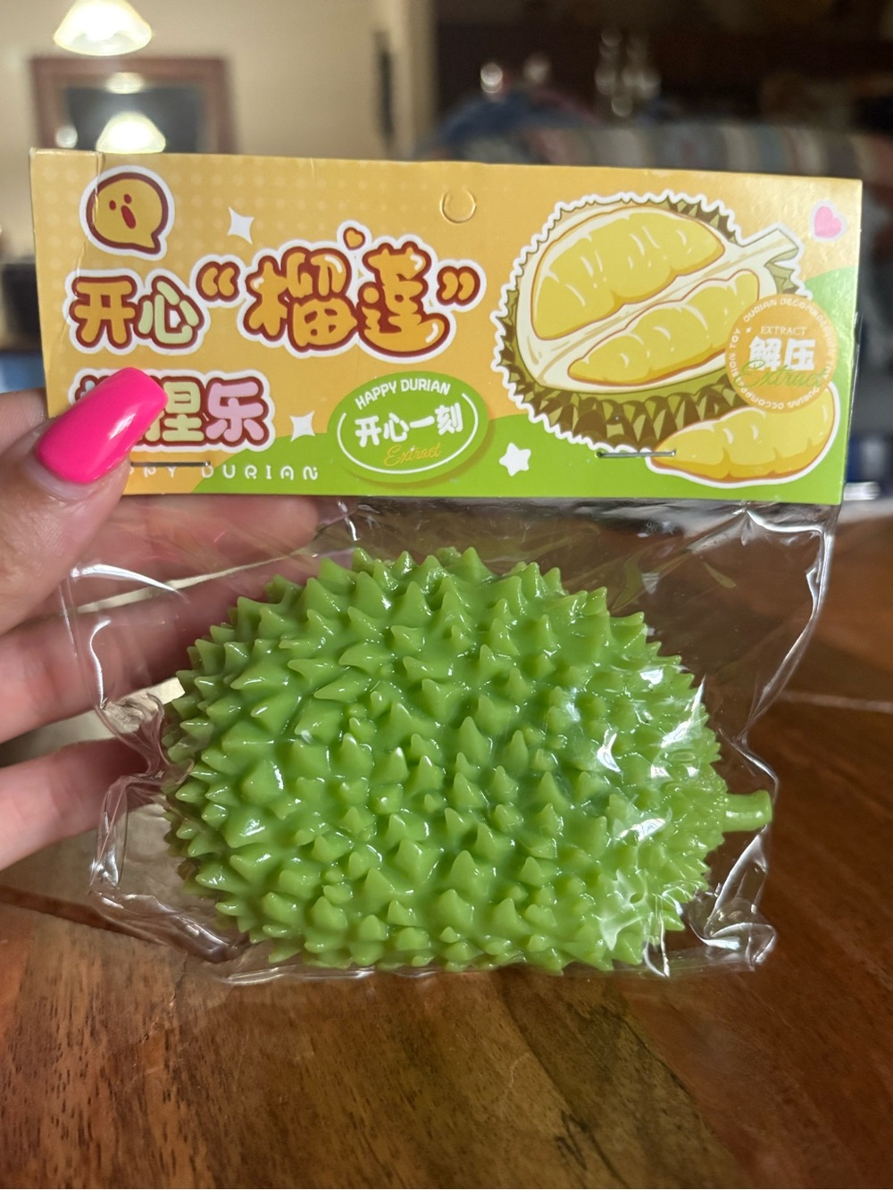 Green Durian Squishy Toy- Spiky Stress Reliever